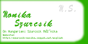 monika szurcsik business card